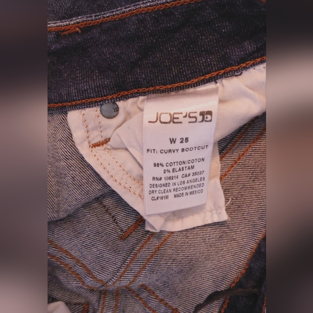 Joe's Jeans Curvy Bootcut Midrise Quinn Wash Size 25 Denim Jeans Classic Comfy - Picture 8 of 10